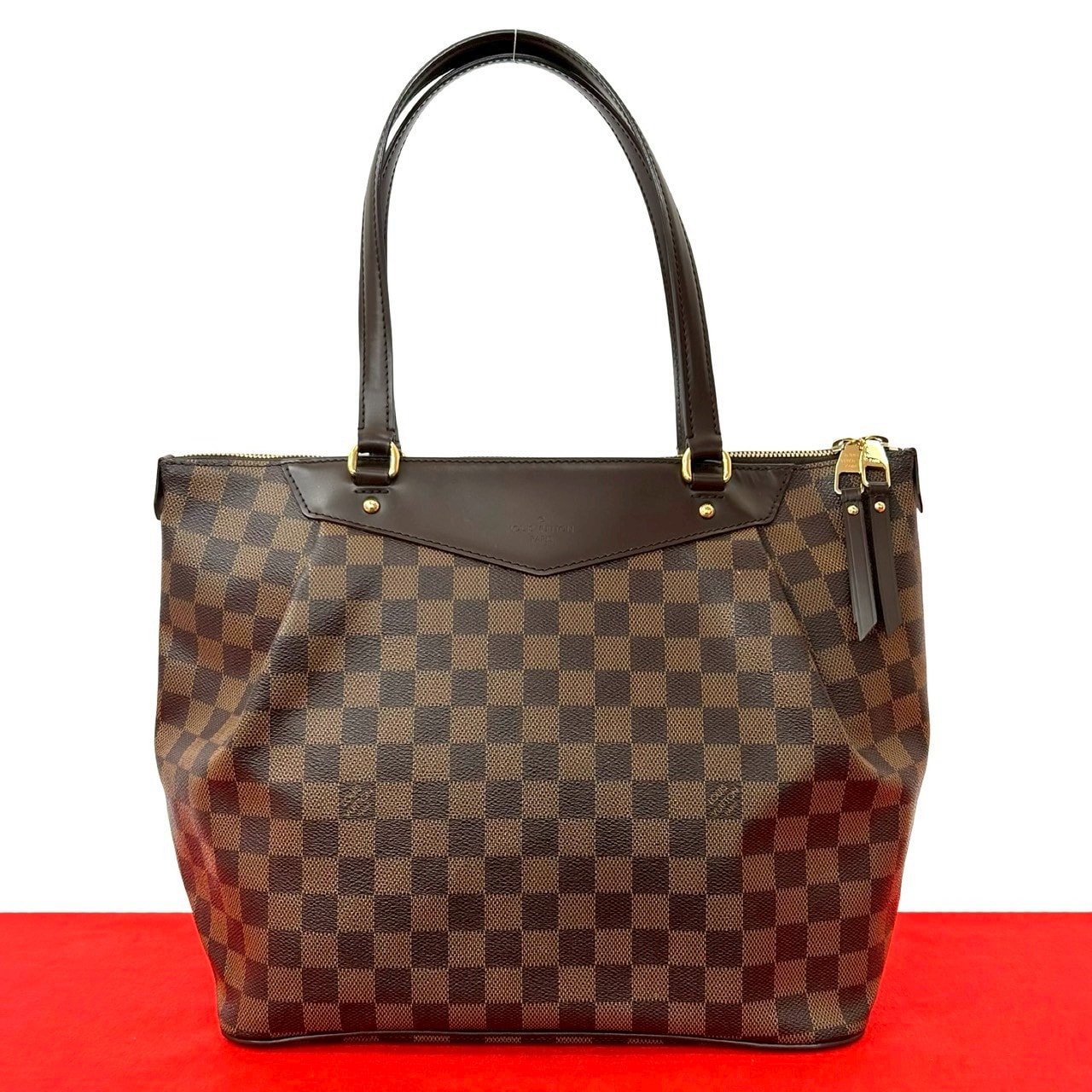 LOUIS VUITTON ルイヴィトン ウェストミンスター GM ダミエ レザー PVC トートバッグ ブラウン
 80927