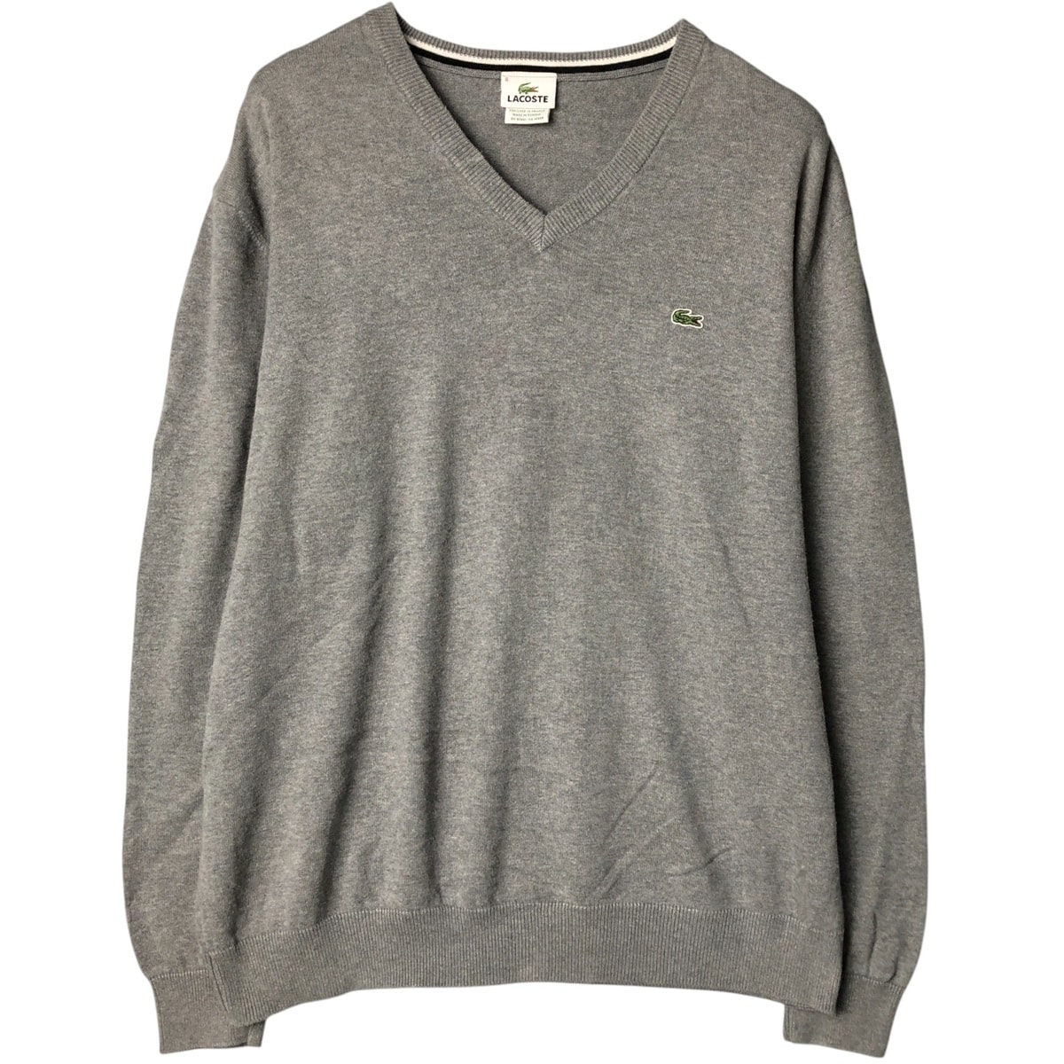 古着 ラコステ LACOSTE Vネック コットンニットセーター 6 メンズXL相当/eaa580840