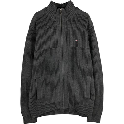 古着 トミーヒルフィガー TOMMY HILFIGER リブ編み ドライバーズニットセーター メンズL相当/eaa472138