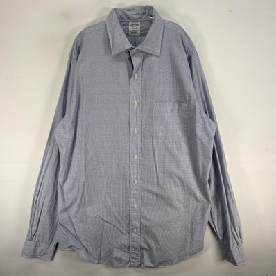 古着 ブルックスブラザーズ Brooks Brothers 長袖シャツ カラーステイ REGENT L ブルー系 ドット メンズ