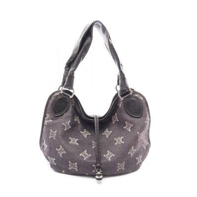 セリーヌ CELINE ビタースウィート パリマカダム ハンドバッグ バッグ デニム レザー レディース ネイビー系 / ブラウン系 【中古】