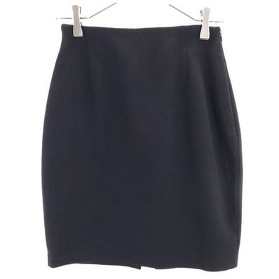 Gianni Versace ジャンニヴェルサーチ イタリア製 ミニ丈 タイトスカート 38 ブラック系 サイドジップ