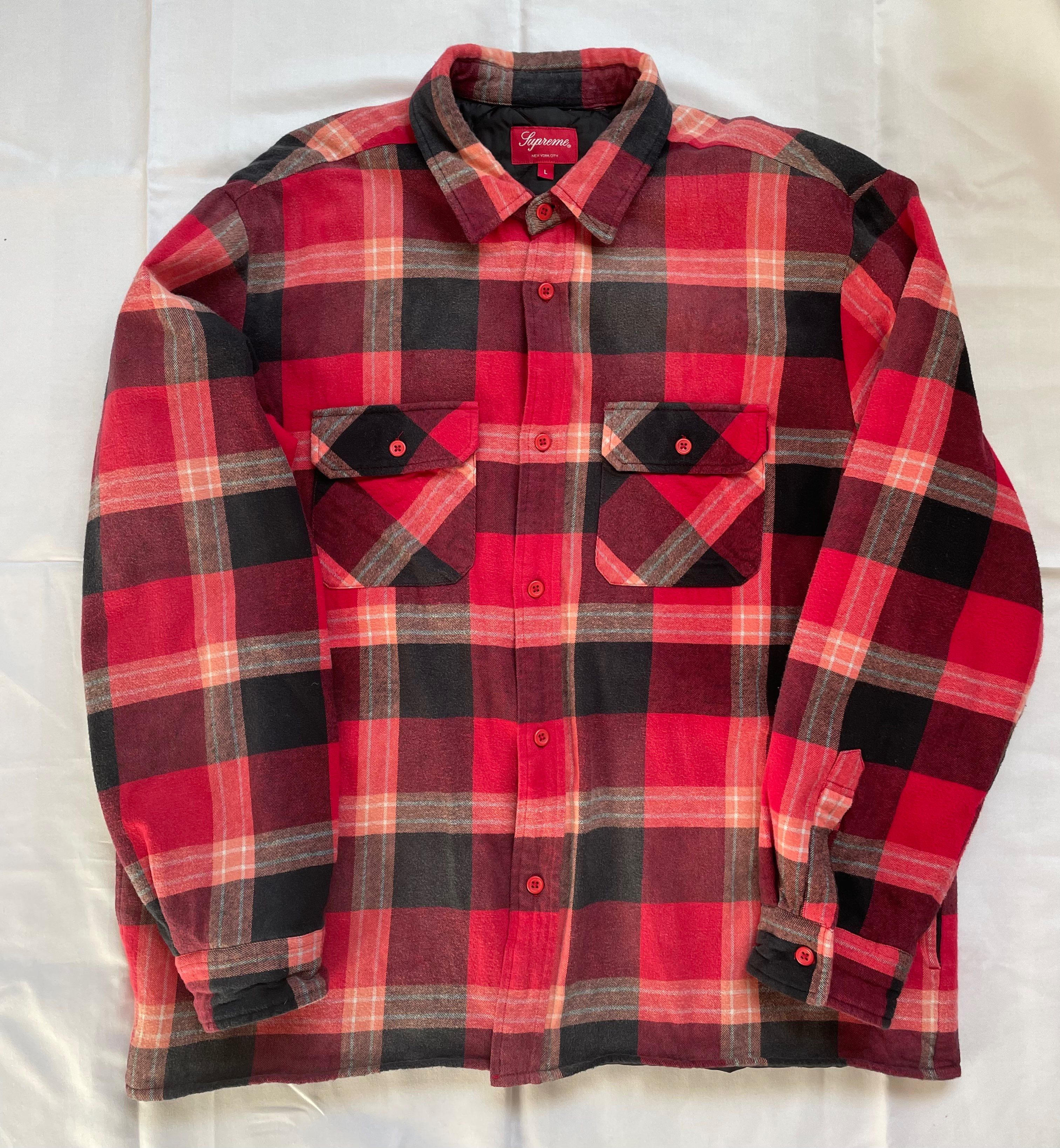 Supreme Quilted Flannel Shirt "Red"