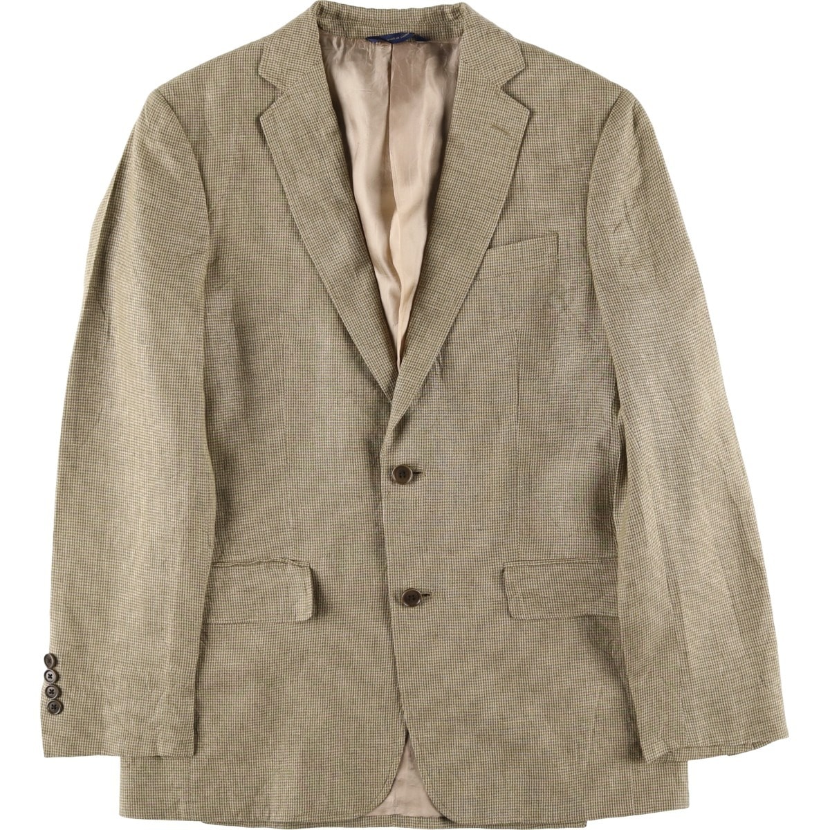 古着 ブルックスブラザーズ Brooks Brothers REGENT FIT 千鳥格子柄 リネンテーラードジャケット メンズM相当/eaa611506