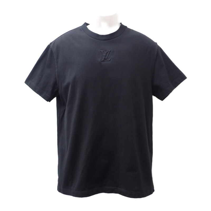 ルイヴィトン LOUIS VUITTON エンボス LV Tシャツ S 1AGIJ3 半袖Tシャツ コットン ノワール レディース メンズ【中古】【ABランク】
