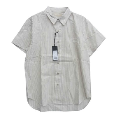 WIND AND SEA ウィンダンシー 半袖シャツ WDS-SH-16 BYT S/S Shirt ストライプ 半袖 シャツ ベージュ系 ホワイト系 M【新古品】【未使用】【中古】
