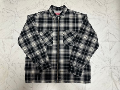 Supreme Studded Shadow Plaid Zip Up Shirt Supreme Studded Shadow Plaid Zip Up Shirt