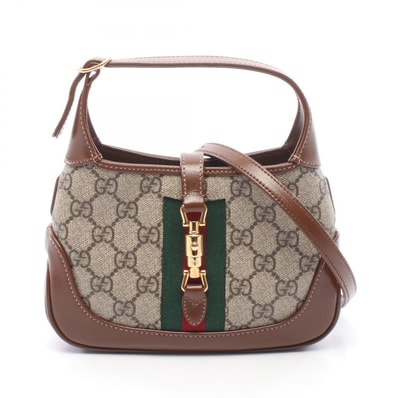 グッチ GUCCI ジャッキー 1961 GGスプリーム 2WAY ハンドバッグ バッグ PVCコーティングキャンバス レザー レディース ベージュ系 / ブラウン系 / マルチカラー 637092 【中古】