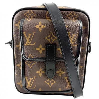 LOUIS VUITTON ルイヴィトン ショルダーバッグ クリストファーウエアラブル M69404 モノグラムマカサー ブラウン 茶 ブラック 黒 ブラック金具 メンズ 美品【中古品】