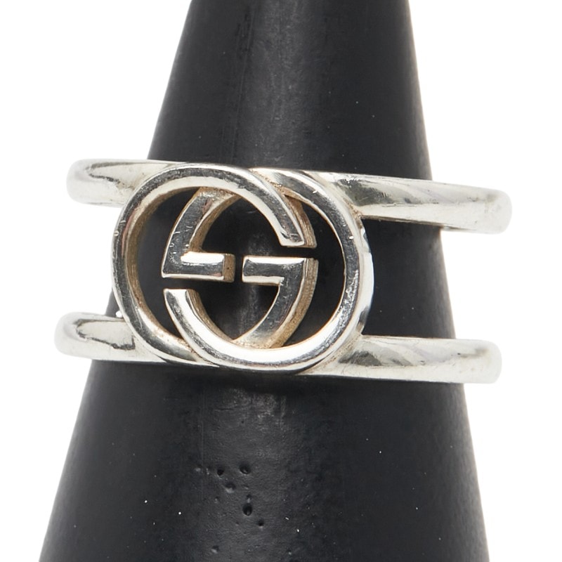 グッチ インターロッキングG リング 指輪 #15 SV925 シルバー メンズ GUCCI 【中古】