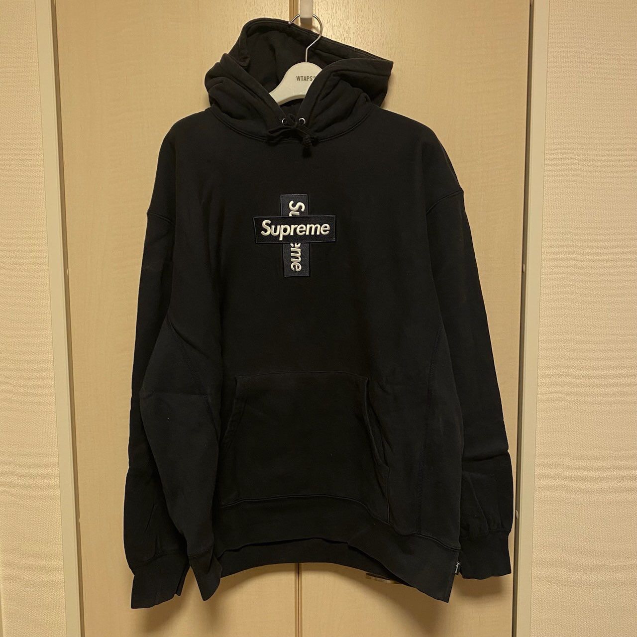 Supreme Cross Box Logo Hooded Sweatshirt "Navy"