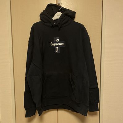 Supreme Cross Box Logo Hooded Sweatshirt "Navy"