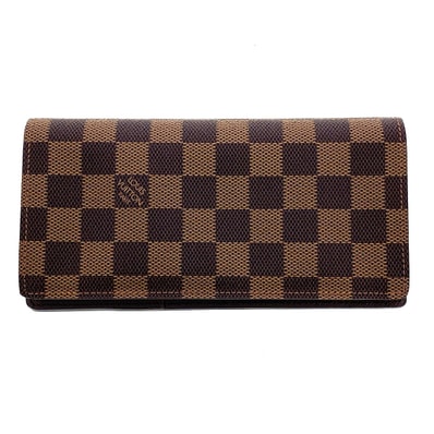 LOUIS VUITTON ルイ・ヴィトン ポルトフォイユ ブラザ 長財布 N60017 ダミエキャンバス ブラウン メンズ【中古】