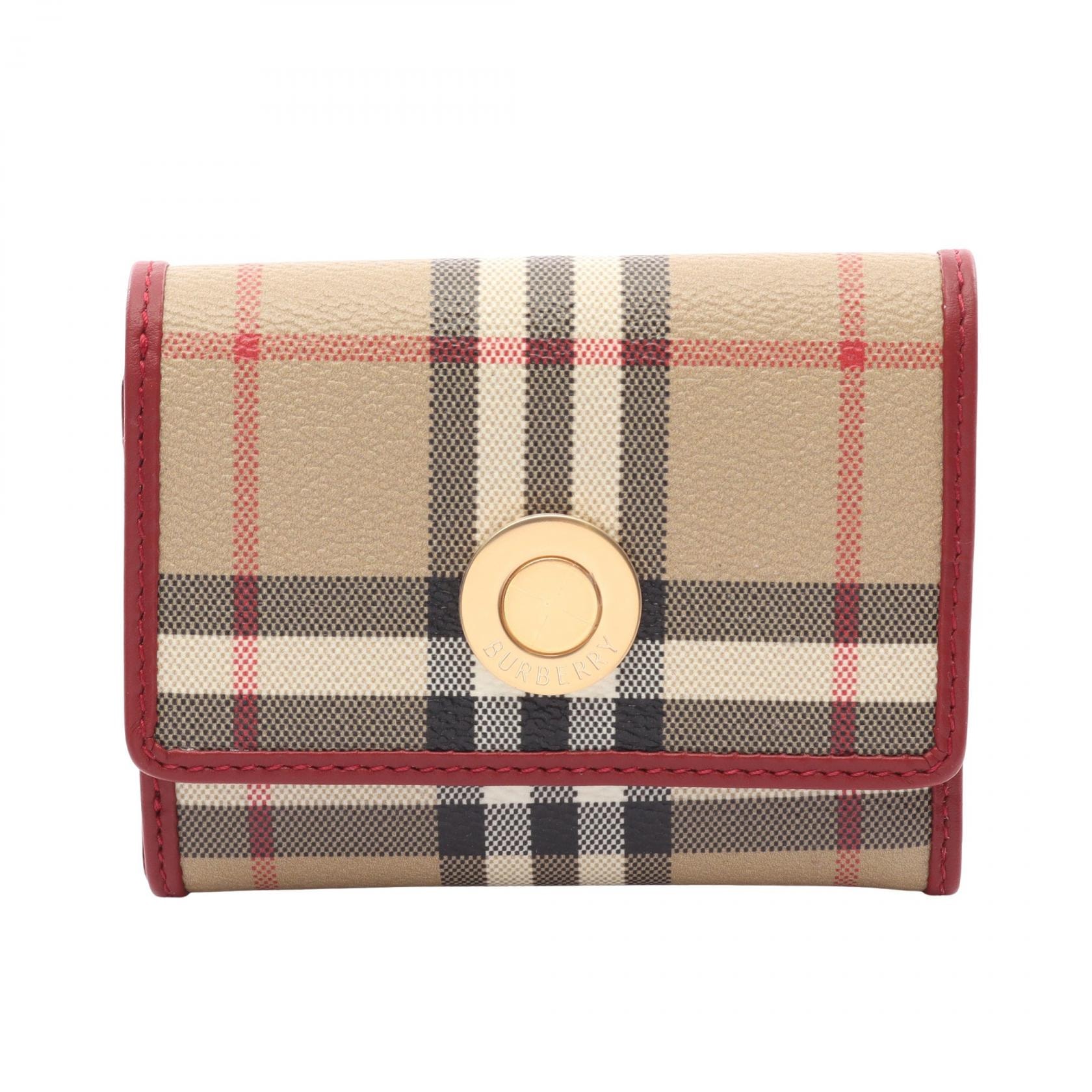 バーバリー BURBERRY ノバチェック 三つ折り財布 財布 レザー PVC レディース ベージュ系 / マルチカラー 8116328 【新品】