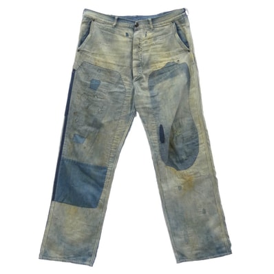 SAINT MICHAEL セントマイケル デニムパンツ 25AW SM-HR1-0000-085 PAINTER PANTS DAMAGE ヴィンテージ加工 ペインターパンツ ダメージ デニム パンツ インディゴブルー系 XL【美品】【中古】