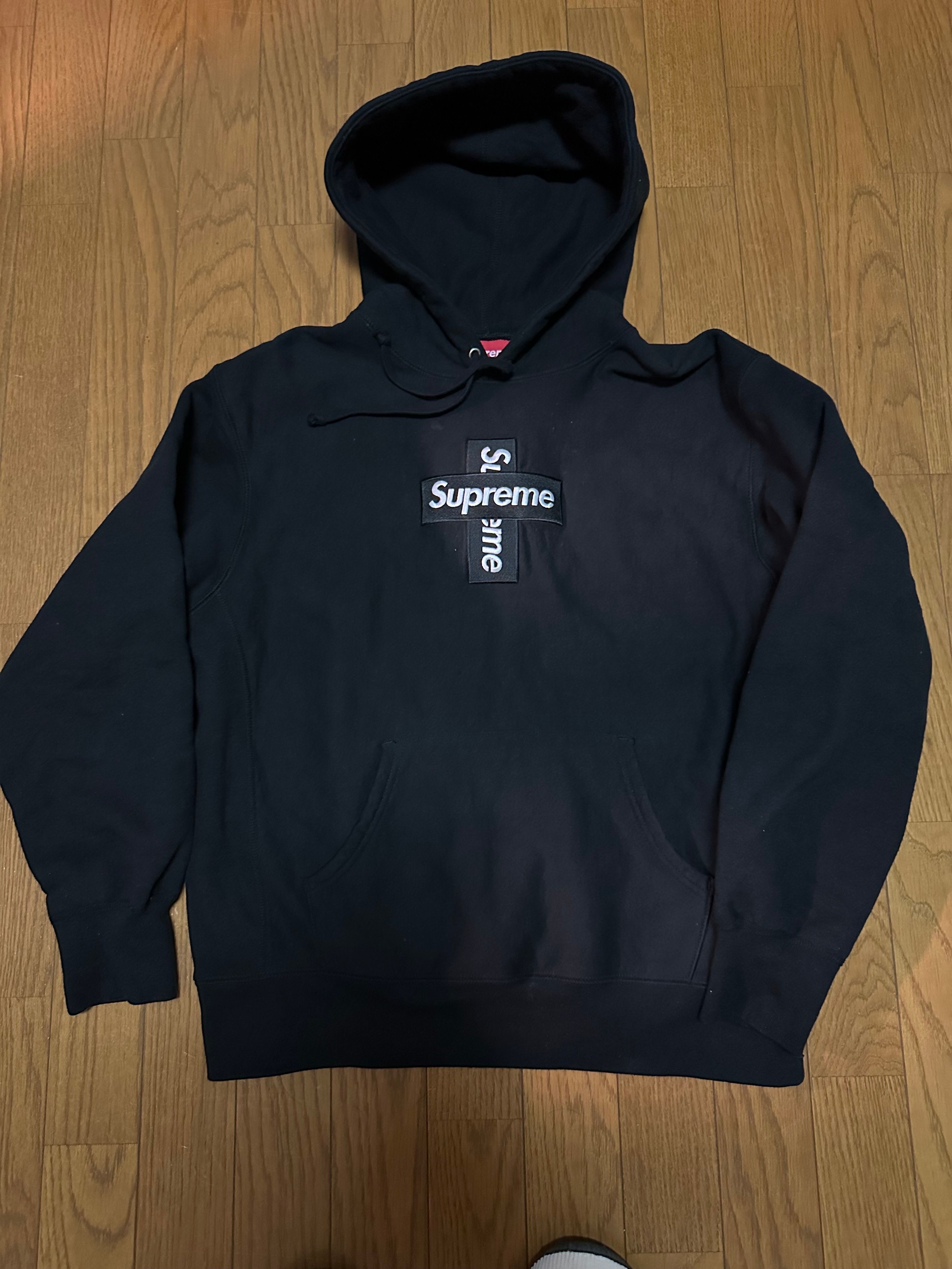 Supreme Cross Box Logo Hooded Sweatshirt "Black"