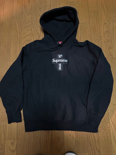 Supreme Cross Box Logo Hooded Sweatshirt "Black"