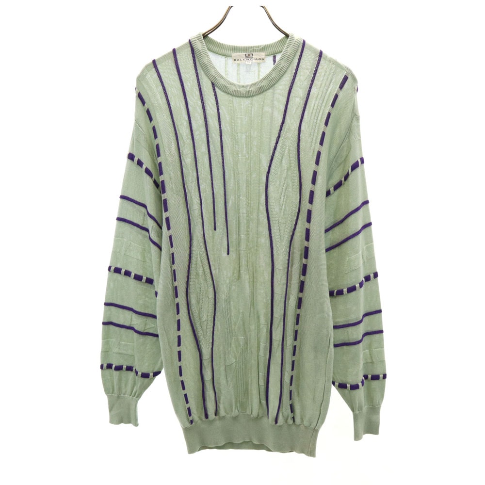 BALENCIAGA SPORT バレンシアガ スポーツ 90s オールド 長袖 ニット M くすみミント