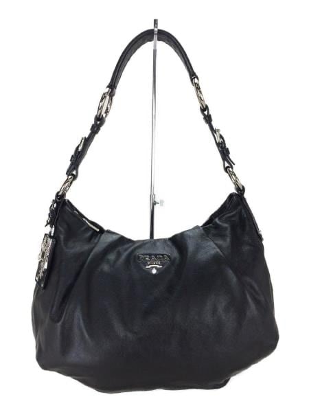 PRADA セミショルダーバッグ/レザー/BLK/BR4180