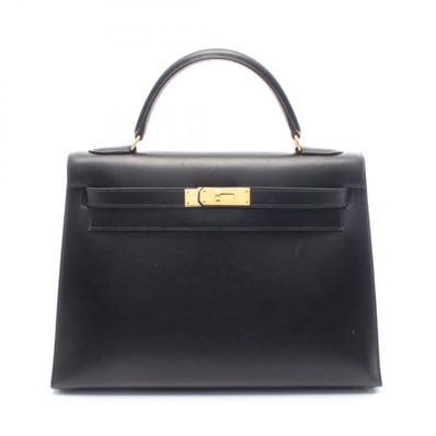 エルメス HERMES ケリー32 ハンドバッグ バッグ カーフ(牛革) ボックスカーフ ○Y刻印(1995年製造) レディース ブラック系 【中古】