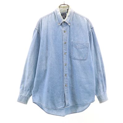 GAP ギャップ 90s 韓国製 オールド 長袖 ボタンダウン デニムシャツ M