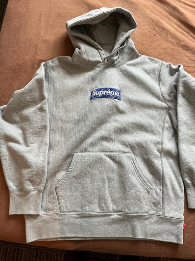 Supreme Bandana Box Logo Hooded Sweatshirt "Grey"