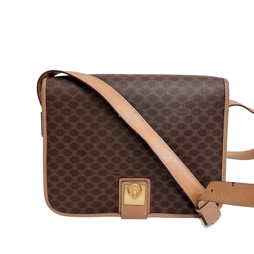 セリーヌ CELINE ショルダーバッグ マカダム ヴィンテージ ブラウン