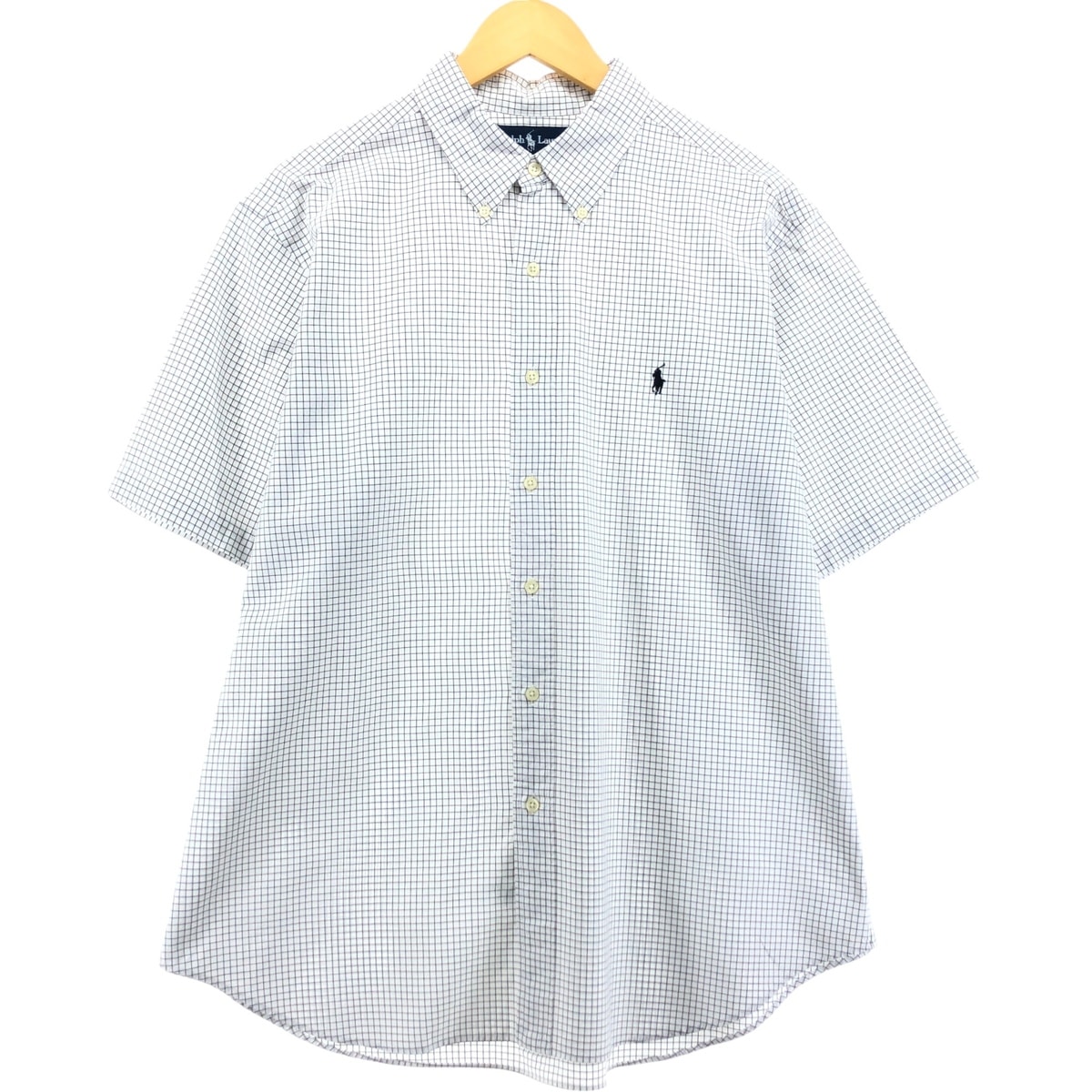 古着 ラルフローレン Ralph Lauren CLASSIC FIT クラシックフィット 半袖 ボタンダウン チェックシャツ メンズXL相当/eaa560650