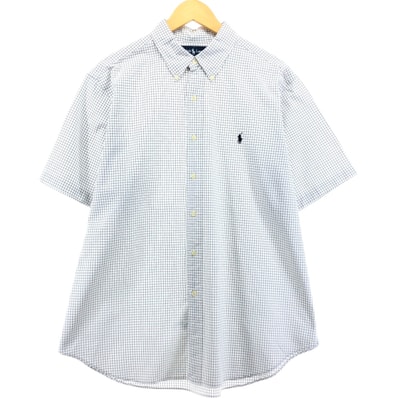 古着 ラルフローレン Ralph Lauren CLASSIC FIT クラシックフィット 半袖 ボタンダウン チェックシャツ メンズXL相当/eaa560650
