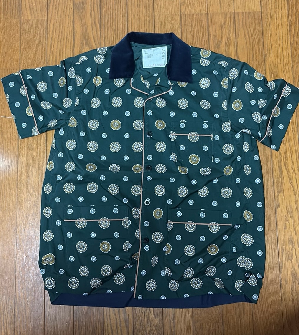 sacai 21SS Komon Print Shirt Green