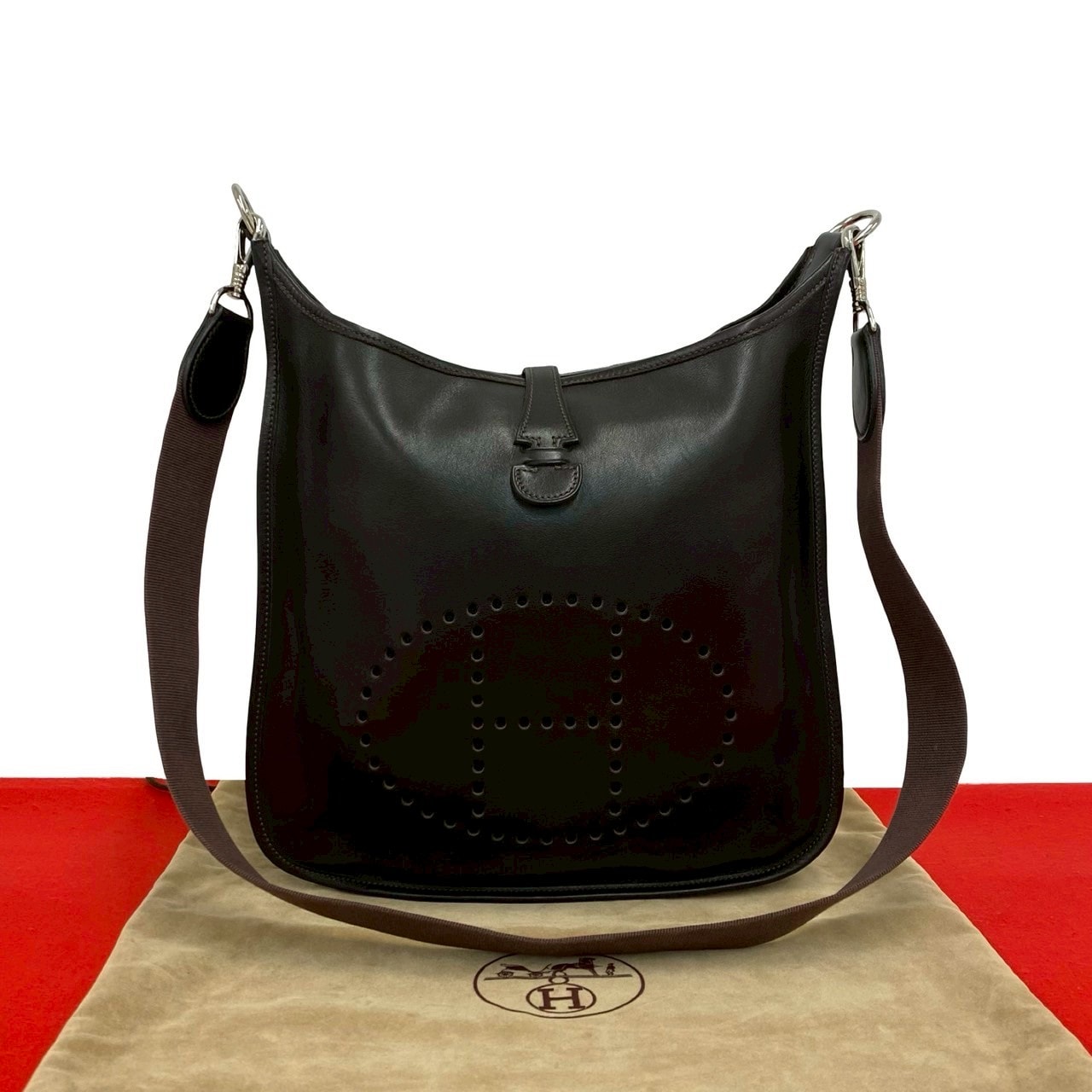 HERMES エルメス エヴリン PM ヴォーバレニア ショルダーバッグ ブラウン
 f2926