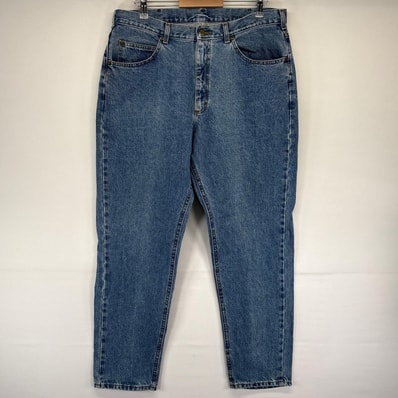 古着 エルエルビーン L.L.Bean USA製 デニム パンツ テーパード 5ポケット ジーパン ジーンズ W38L32 ブルー系 メンズ