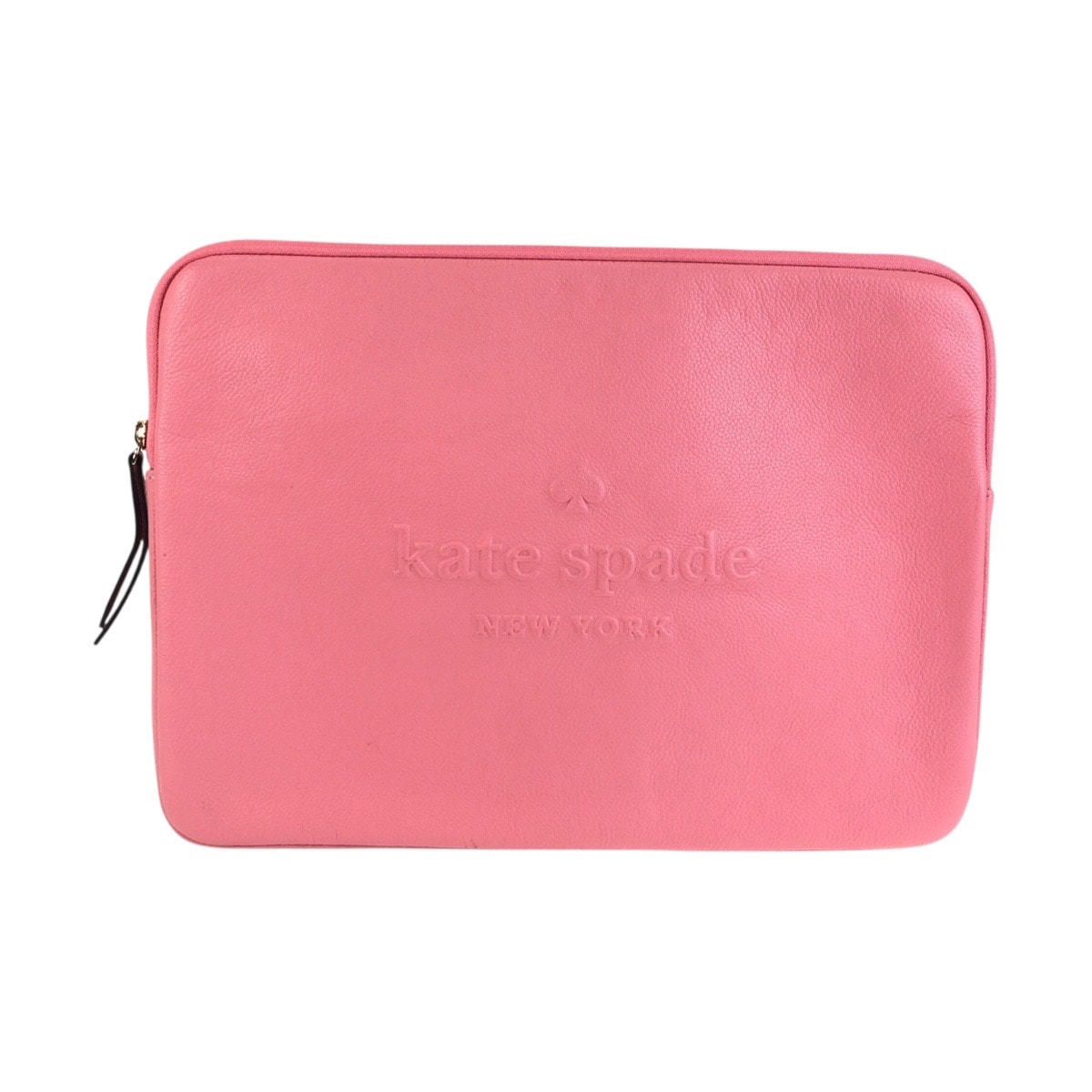 美品 Kate Spade ケイトスペード ノートパソコンケース ピンク ゴールド金具 レザー PCケース クラッチバッグ 603820 【中古】