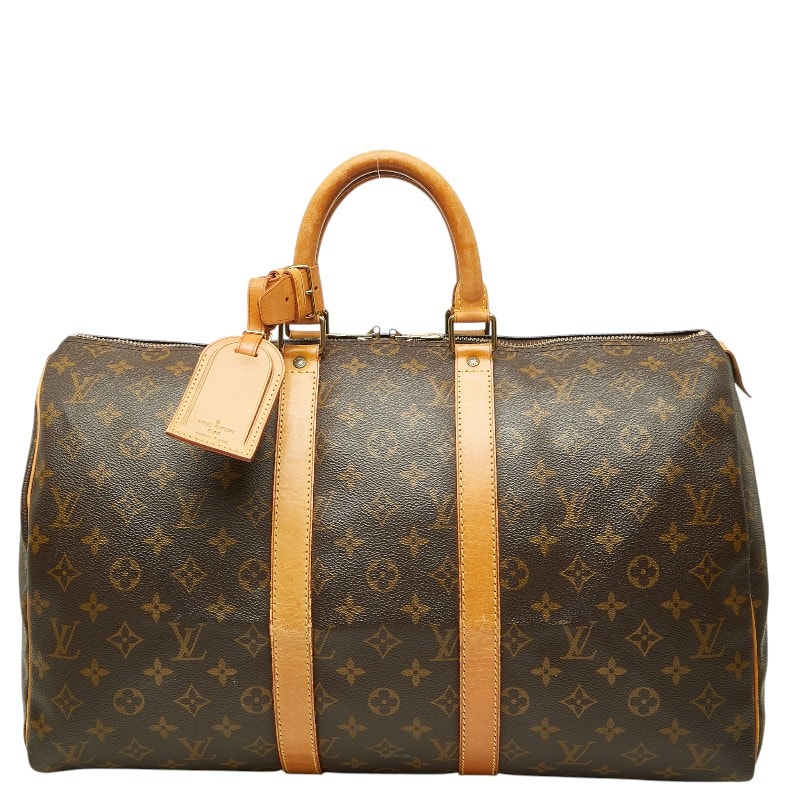 ルイ ヴィトン モノグラム キーポル45 ボストンバッグ トラベルバッグ M41428 ブラウン PVC レザー レディース LOUIS VUITTON 【中古】