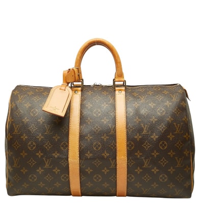 ルイ ヴィトン モノグラム キーポル45 ボストンバッグ トラベルバッグ M41428 ブラウン PVC レザー レディース LOUIS VUITTON 【中古】