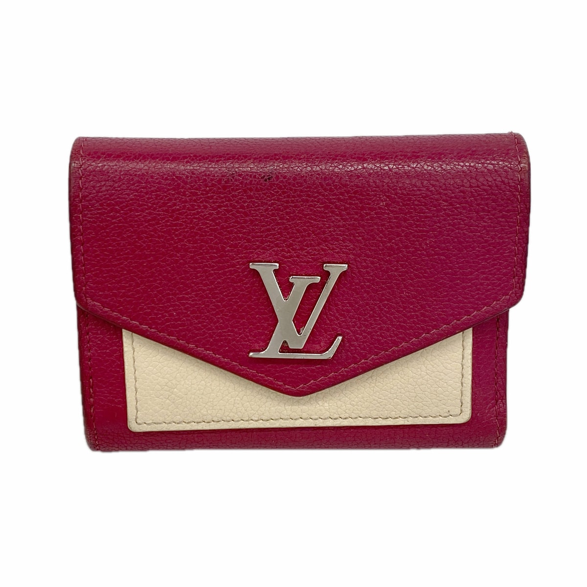 Louis Vuitton Mylockme Compact Wallet "Lie De Vin Etan Creme"