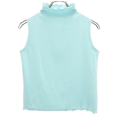 FOXEY NEW YORK フォクシーニューヨーク 日本製 ノースリーブ カットソー 40 ブルー系