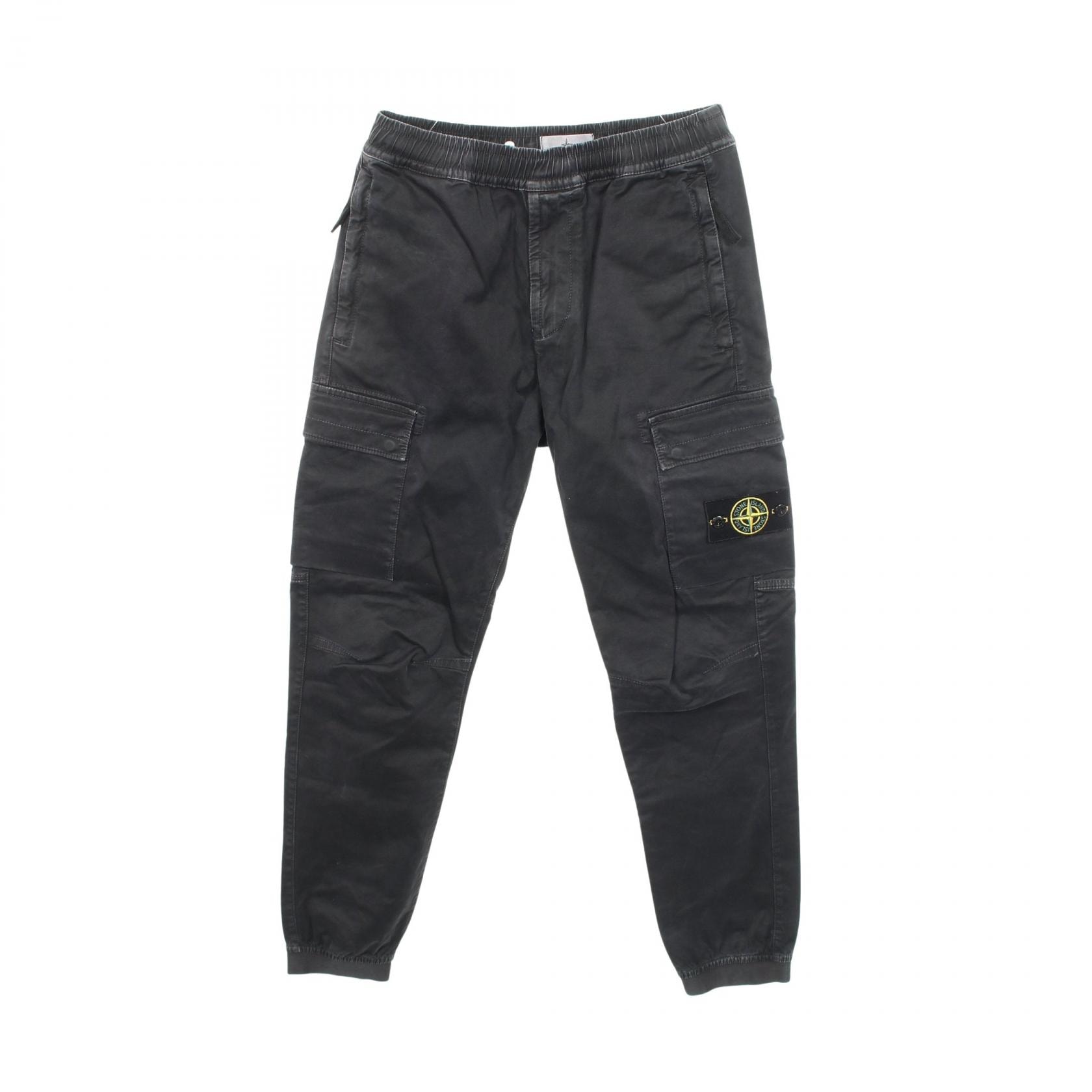 ストーンアイランド STONE ISLAND ウォッシュ加工 カーゴパンツ 衣料品 ボトムス コットン メンズ ブラック系 【中古】