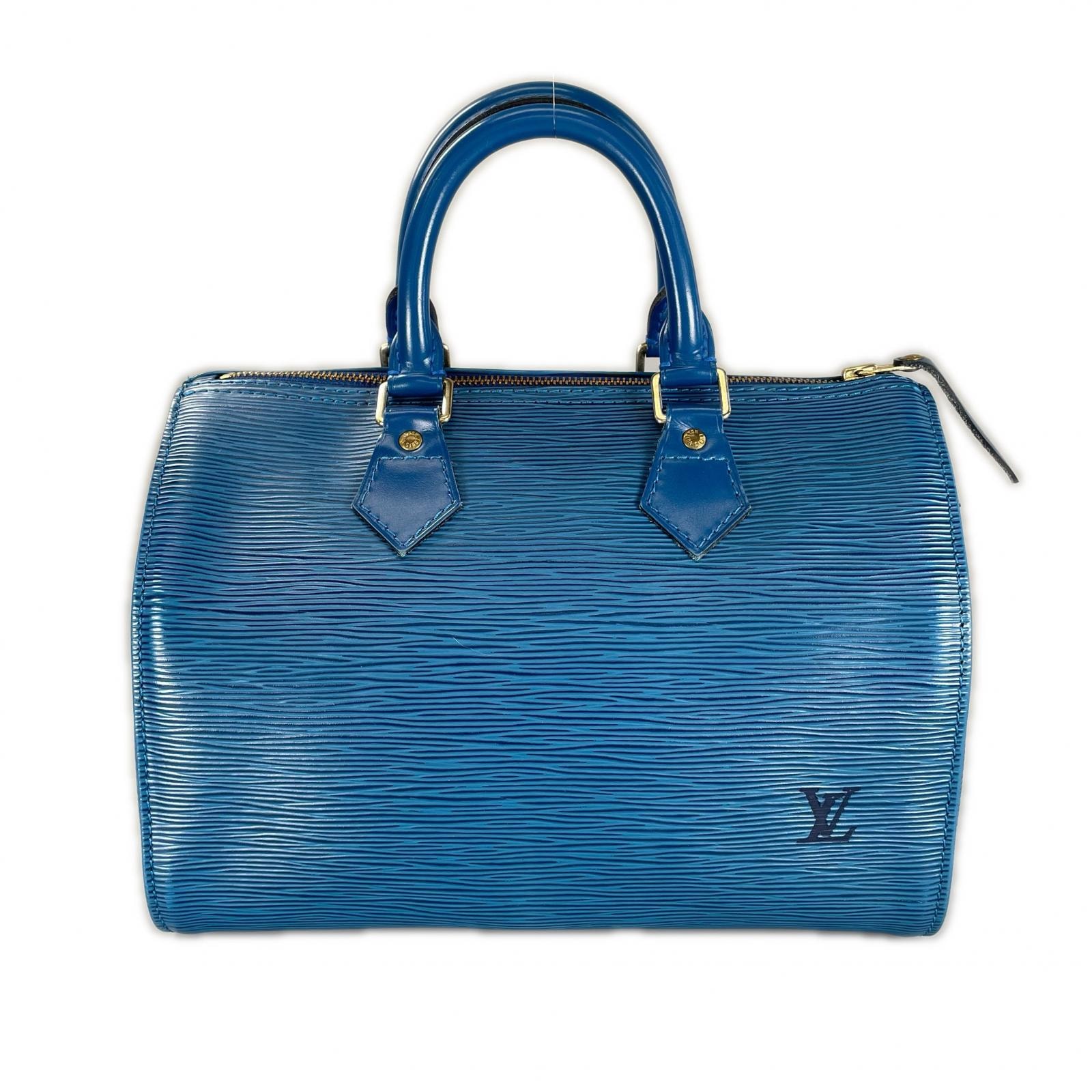 美品 LOUIS VUITTON ルイ・ヴィトン スピーディ25 ハンドバッグ エピレザー ブルー レディース【中古】