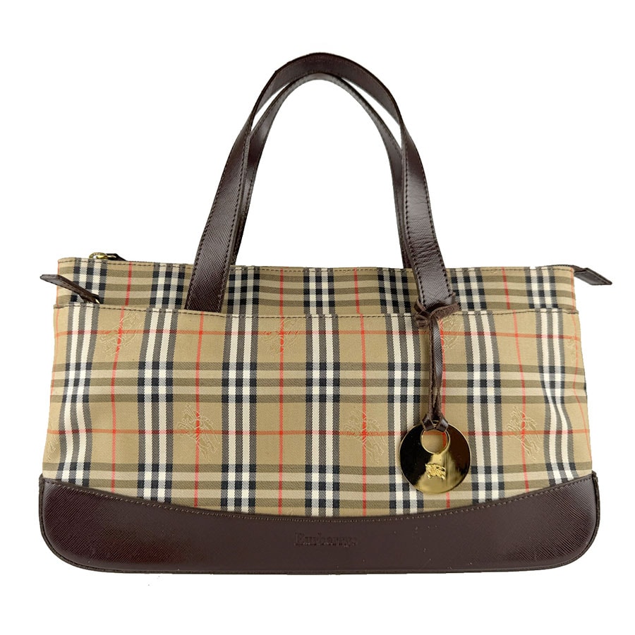 バーバリーズ Burberrys ハンドバッグ ナイロン/レザー ベージュ×ブラウン レディース【中古】 z8782