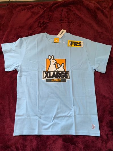 XLARGE x FR2 Box Logo S/S T-shirt "Lt Blue"