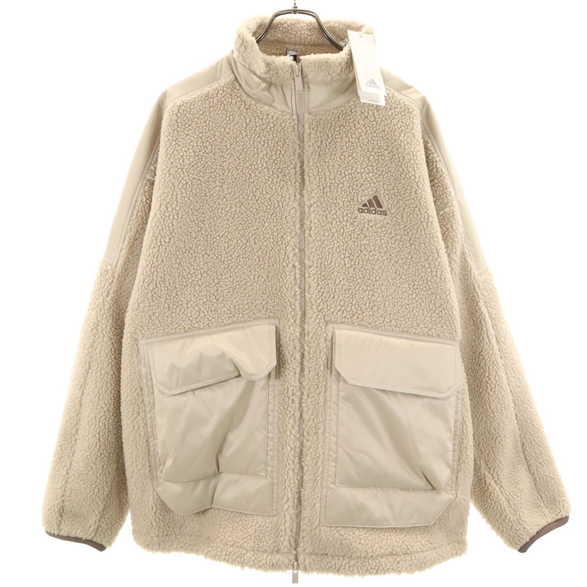 未使用 adidas アディダス sportswear ボアジャケット XL オフホワイト