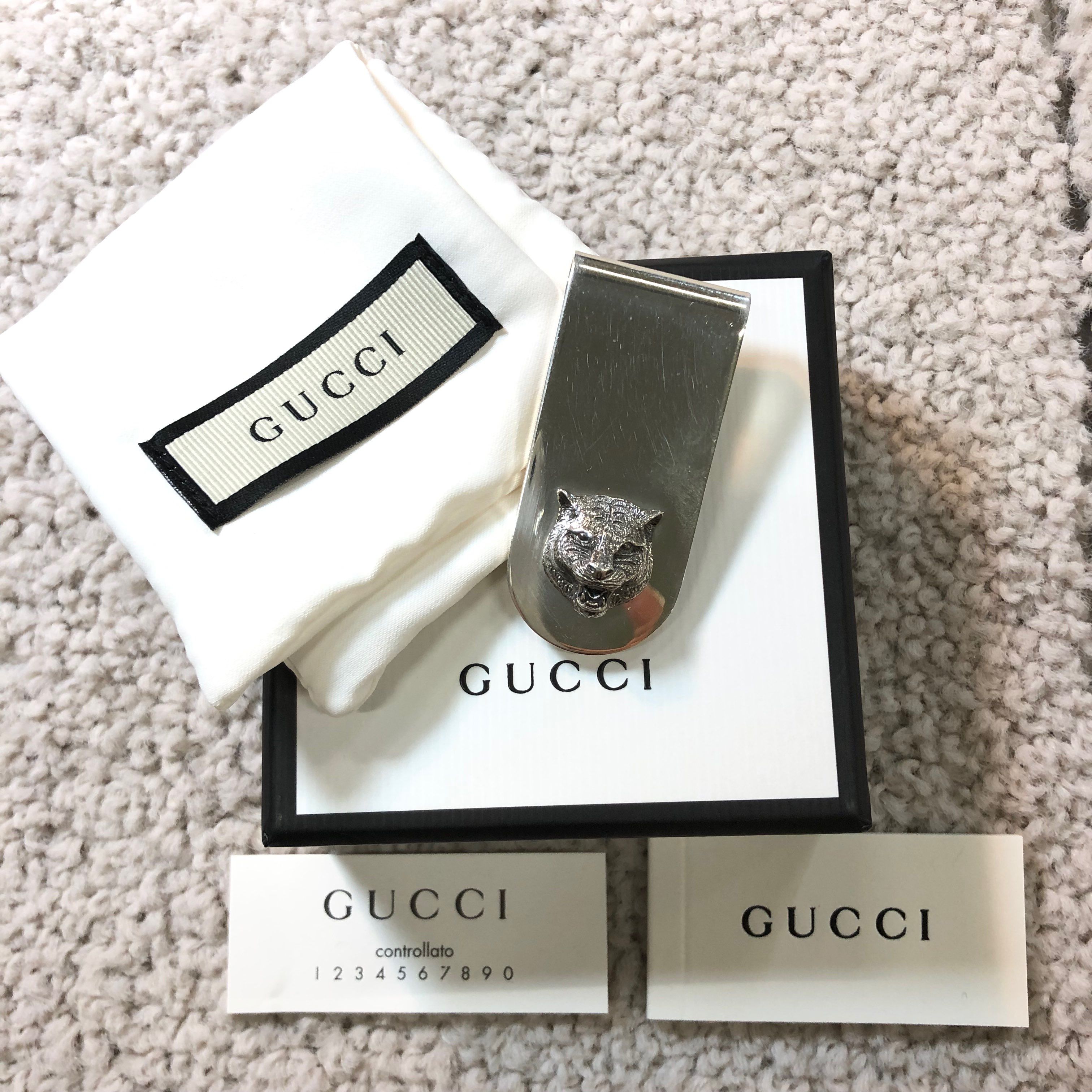 GUCCI Cat Head Money Clip "Silver"