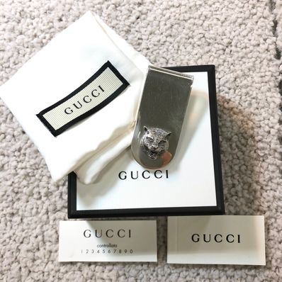 GUCCI Cat Head Money Clip "Silver"