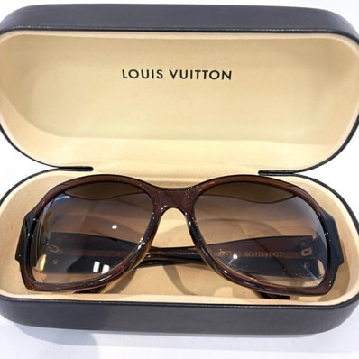 LOUIS VUITTON ウルスラ ストラス ラメ モノグラムフラワー サングラス ブラウン ゴールド Z0135E 正規品【鑑定済み】