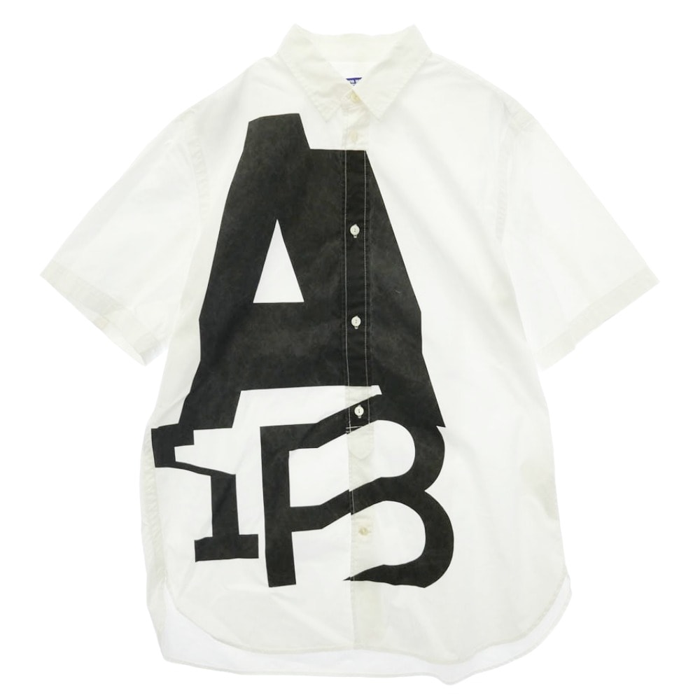 JUNYA WATANABE COMME des GARCONS MAN ジュンヤワタナベコムデギャルソンマン 21SS WG-B014 Studio SPIN スタジオ スピン フロントプリント ショートスリーブ 半袖 シャツ ホワイト系 M【中古】