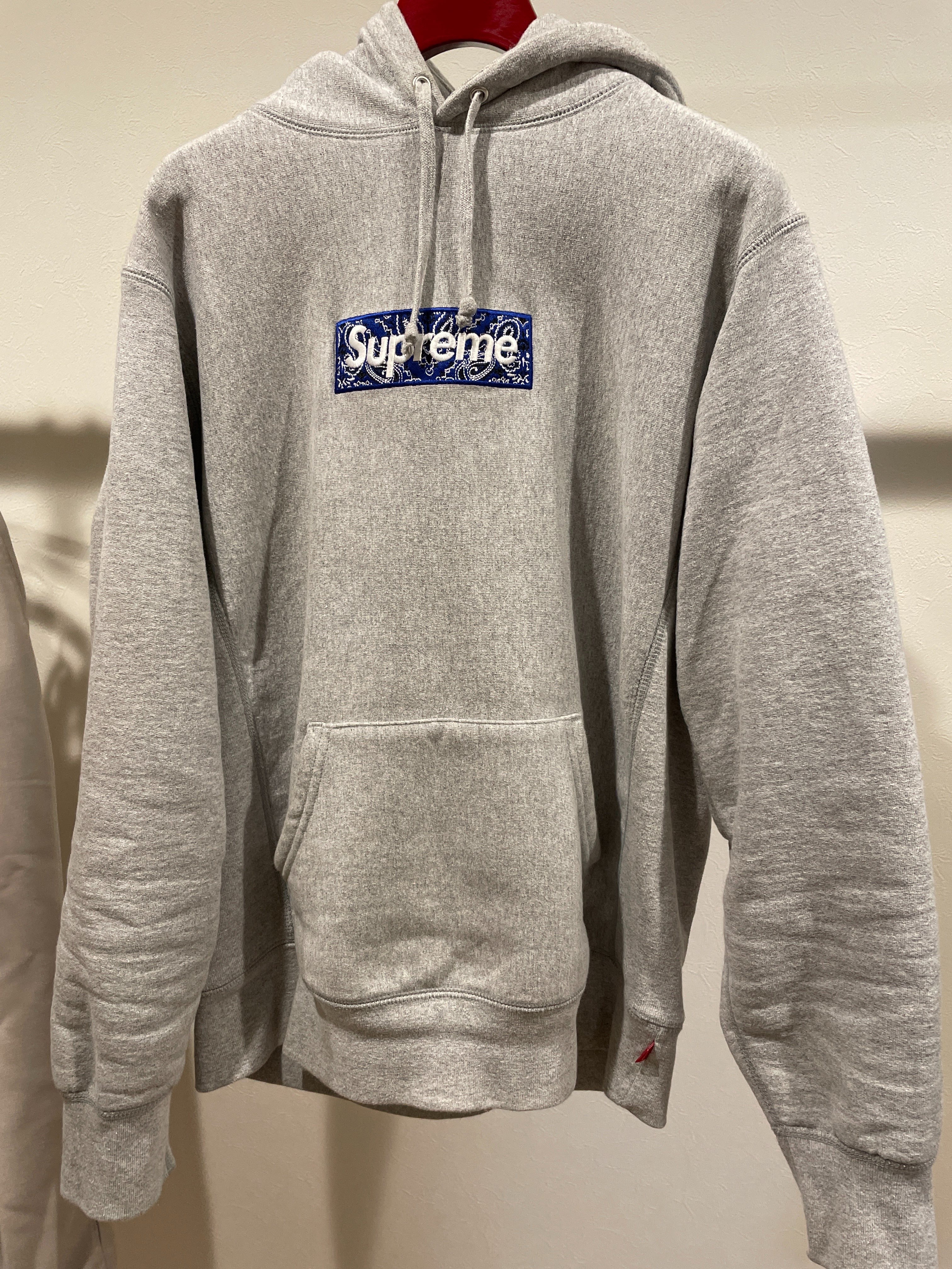 Supreme Bandana Box Logo Hooded Sweatshirt "Grey"