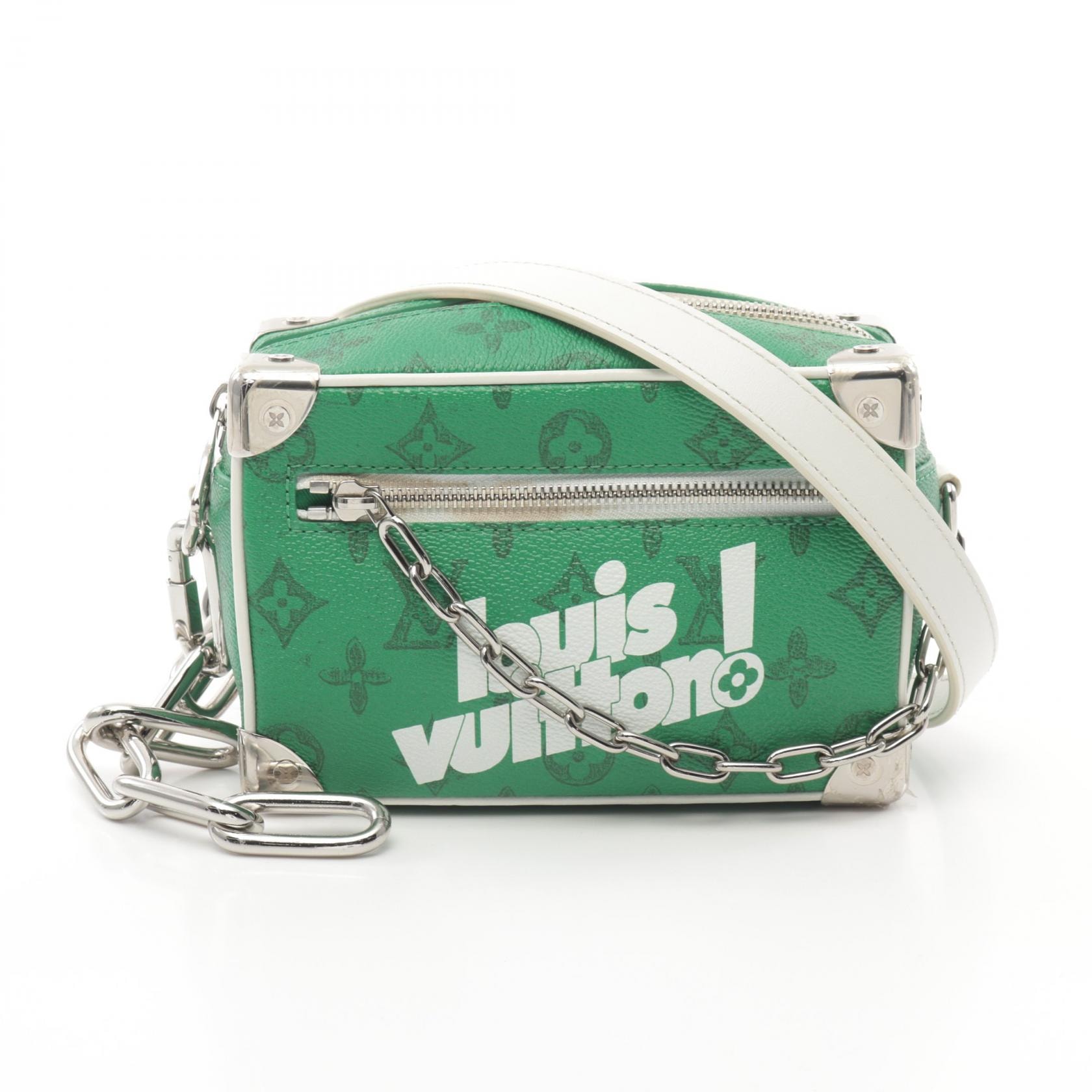 ルイ・ヴィトン LOUIS VUITTON エブリデイLV ミニ ソフトトランク ショルダーバッグ バッグ PVCコーティングキャンバス レザー メンズ グリーン系 M80816 【中古】