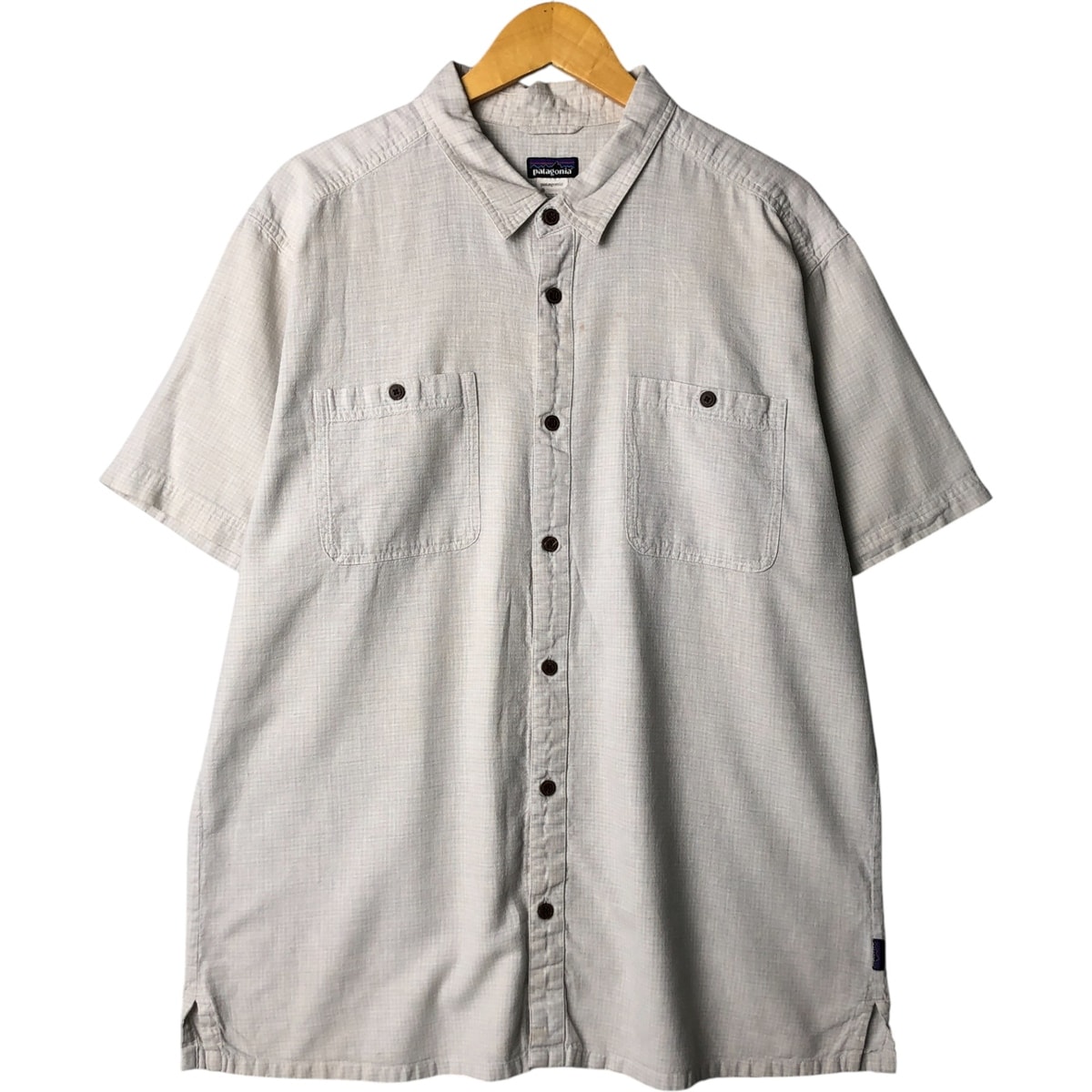 古着 パタゴニア Patagonia 53138SP13 チェック柄 半袖 ヘンプシャツ ボックスシャツ メンズXL相当/eaa576931