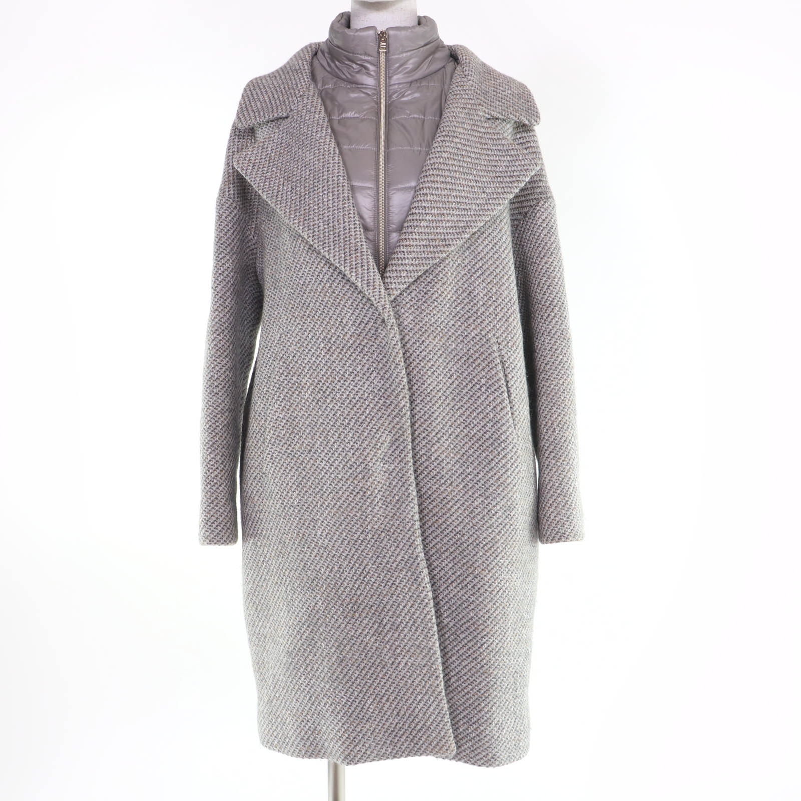 美品 ヘルノ チェスターコート グレー系 レディース 40 GC0294D